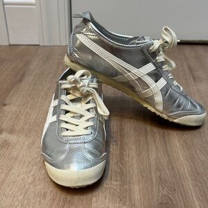 Silver Onitsuka Tiger sneakers